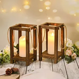 Candle Holders Hanging Holder Vintage Wooden Candlestick Ornaments Garden Lanterns Decor Wedding Party Home Table Decorations