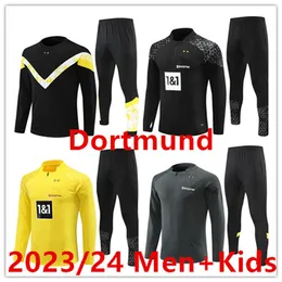 Tifosi 2023/24 Dort Tute giacca da jogging Bambini Uomo Borussia Pantaloni lunghi Felpa da calcio Tuta da allenamento per calcio