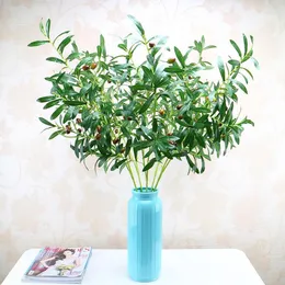 Decorative Flowers 1PC Single Flower Simulation Of The Olive Branch Accessories DIY Christmas Decoration Green Plant Leaves Artificial