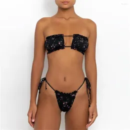 Kadın Mayo 2023 Bikini Setleri Kadınlar Seksi Mini Üçgen Bikinis 2 Parça Çiçek Baskılı Mayolar Femme Yaz Maillot de Bain