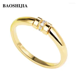 Cluster Rings BAOSHIJIA Solid 18k Yellow Gold Fashion Natural Diamonds Ring Simple And Elegant Women's Jewelry Valentine's Day
