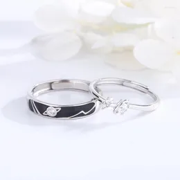 Cluster Ringe S925 Sterling Silber Fantasy Planet Paar Ring Ein Paar Student Männlich Weiblich Fern Liebe Geburtstagsgeschenk