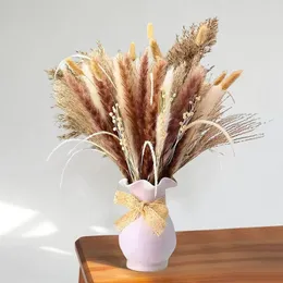 Fiori decorativi 70 pezzi Pampas Natural Dry Bouquet Pampa Grass Phragmites Boho Home Decor Wedding Trockenblumen