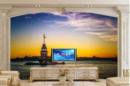 Tapeten Benutzerdefinierte Papel De Parede Meer Sonnenaufgänge und Sonnenuntergänge Himmel Tapete Restaurant Wohnzimmer Sofa TV Wand Schlafzimmer Papiere Wohnkultur