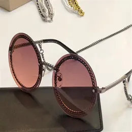 Fashion Round Sunglasses Chain Necklace Sun Glasses Women Fashion Sunglasses Shades New with Box302R