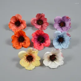 Decorative Flowers 50pcs 7cm Silk Artifical Diy Garland Making Clothes Shoes Decoration Pographic Prop Wedding Party Supplies