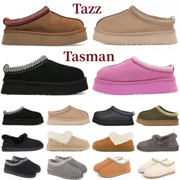 2023 Tasman Tazz Slippers Boots Chesut Fur Slides Sheepskin Shearling Mules Women Men Ultra Mini Platform Boot Slip-on Shoes Suede