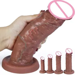 Giocattolo del sesso Massaggiatore Dildo realistico Silicone morbido Enorme giocattolo per adulti per le donne Ventosa Grande spina anale Pene vaginale piccolo Masturbatori Regalo