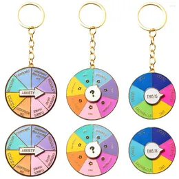 Keychains Spinner Decision Maker Keychain Creative Process Interactive Spinning Color Wheel Pendant Keyring For Men Jewelry Gift
