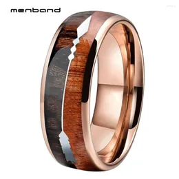 Wedding Rings Tungsten Carbide Ring Band For Male And Female With 2 Different Woods Arrow Inlay 8MM Comfort Fit