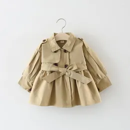 Coat 2023 Girls' Kids Jacket Children's Clothing Spring Autumn Korean Style Cute Long Trench Baby Girls Windbreaker