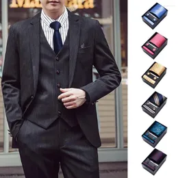 Fliege 4 Teile/satz Glatte Textur Geschenkbox Krawatte Luxus Exquisite Einstellbare Männer Business Jacquard-druck Manschettenknöpfe Quadratischen Schal Clip Set