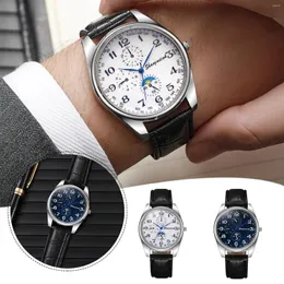 Wristwatches Men's Watch Nubuck Leather Strap Suitable For Students Casual Trend With Bracelets Women Work Men