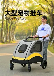Dog Carrier 4 Wheels Trolley Accessible From Both Front And Rear Foldable Pet Cart For Medium Large Dogs Stroller Disabled Items