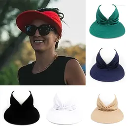 Wide Brim Hats Women's Summer Sunshade Empty Top Hat Sun Candy Color Soft Breathable Bicycle Sandy Beach Outdoor Sports Accessories