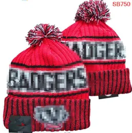 Berretti Wisconsin Badgers Beanie North American College Team Toppa laterale Sport invernale in lana Cappello lavorato a maglia Berretti con teschio