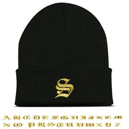 BeanieSkull Caps Old English AZ bestickt Winter Beanie Damen Herren Wärmer hochwertige Strickmütze Teenager Cap Drop 230928