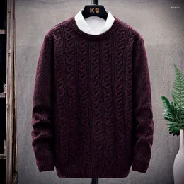 Men's Sweaters Brand Fashion Men O-neck Solid Color Male Warm Knitted Pullovers Black Red Blue Autumn Winter Clothing Size M-3XL