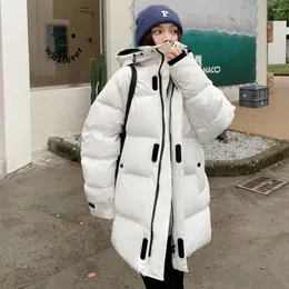 Mulheres para baixo 2023 moda solta preto/branco à prova dwaterproof água jaquetas curtas inverno feminino grosso quente algodão casacos parkas feminino