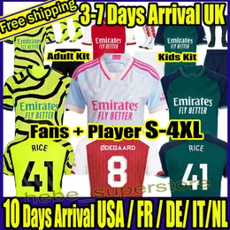 S-4XL Футбольные майки SAKA G. JESUS ODEGAARD RICE HAVERTZ 23 24 Gunners MARTINELLI SMITH ROWE NKETIAH ZINCHENKO SALIBA TROSSARD Футбольная рубашка Мужские детские комплекты Детский комплект