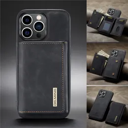 Retro 2 in 1 Magnetic Phone Case for iPhone 15 14 13 12 Pro Max Samsung Galaxy S23 S22 Ultra A33 A53 A73 5G A14 A13 A24 A23 Multiple Card Slots Detachable Wallet Back Cover