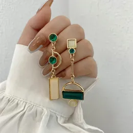 Stud 2023 Asymmetry Irregular Enamel Geometric Drop Earrings for Women Gold Color Hollow Metal Hanging Dangle 230928