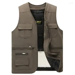 Gilet da uomo Gilet per uomo 2023 Autunno Inverno Giacche Uomo Scollo a V senza maniche Cappotti Maschili Casual Spessi Gilet di lana caldi Cappotti D547