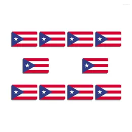 Brouches 10pcs/مجموعة Puerto Rico Flag Brooch PIN الوطني للحقائب على ظهر حقيبة قبعة شارة وطنية