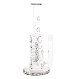 Straight Tube Hookahs Ice catcher Oil Dab Rig Stereo Matrix Perc Glass Water Pipes 5mm Thick Glass Bongs 13inch