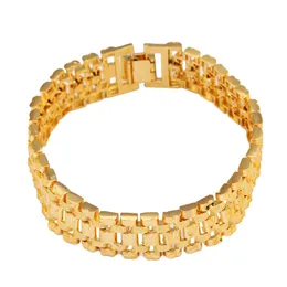 Dubai Gouden Armband Goud Kleur Sieraden Vakantie Cadeaus Voor Mannen 16mm Brede Ketting Handgemaakte Armband Jewelry274I