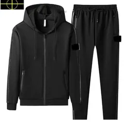 Oberbekleidung in Übergröße, Mäntel, Steinjacke, Island, neue Frühlings- und Herbst-Trainingsanzüge, modische, klassische Jacke, fester, lässiger Sportanzug, zweiteilige Hose mit Kapuze und Reißverschluss für Herren