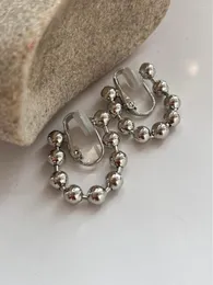 Boucles d'oreilles à dos 181/00ins Style tempérament simple à la mode et facile à assortir beaux cercles de perles clips d'oreille sans oreilles pour femmes X3-8