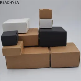 DIY KRAFT PREACH BOX VIT BROWN Black Paper Liten Soap Box Kraft Cardboard Mini Jewelry Packing Carton 12Sizes264n