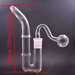 Wholesale Thick heady J-HOOKAH water dab rig bong pipes 14MM Female J HOOK adapter pipe with glass oil burner bowl for smoking