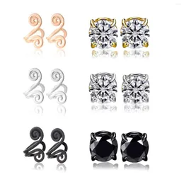 Ryggar örhängen 1-6 par Punk Zircon Magnet Stud Earring Magnet Fake Non Piercing Crystal Clip Ear Cuff Smycken för kvinnliga män