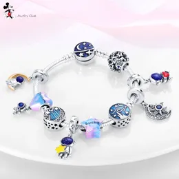 925 Sterling Silver Charms for Women Jewelry Beads Starry Sky Series Lucky Beads