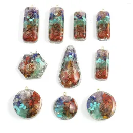 Pendant Necklaces 3pcs/lot Natural Crystal Mix Shape Colorful Artificial Stone Charms For Women Fashion Jewelry Gift