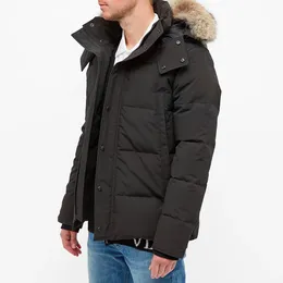 클래식 캐나다 미국 겨울 인기있는 남자 겉옷 wyndham parka 검은 색 라벨 유산 모피 다운 코트 고급 디자이너 카피 복사 재킷 Winterjacke