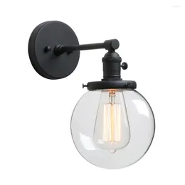 Wall Lamp Phansthy Sconce Light Industrial With 5.9 Inches Glass Canopy For Kitchen Bathroom Corridor