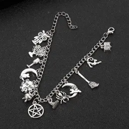 Punk Supernatural Magic Witchcraft Pendant Bracelet Antiquity Mystery Vintage Charm Jewelry Gothic Halloween Gift For Women Man Ba239I