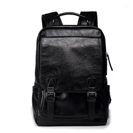 Backpack Weysfor PU Leather Men Women Vintage Messenger Laptop Large Capacity Softback Daypack Multi Pocket Rucksack