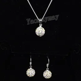 ab clear disco ball arics و Silver Tone Netlace Crystal Jewelry Set 10 مجموعات كاملة 198s