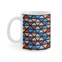 Mugs - Tiles White Mug Tea Cup Coffee Friends Birthday Gift Pattern Stained Glass Vitral Cups Milk