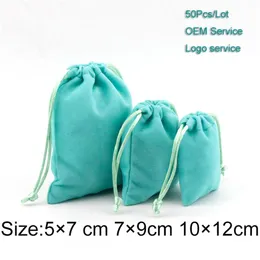 Borsa regalo con coulisse 5x7 7x9 10x12 50 pezzi Lotto Borsa per imballaggio cosmetico Strumenti per il trucco 2020 Packing240s