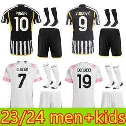 2023 24 men+kids football kits Tracksuits POGBA BONUCCI VLAHOVIC McKENNIEPELLEGRINI Soccer Sets 23 24 CHIESA ARTHUR CUADRADO Kids footbal kit