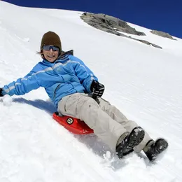 Snowboards Skis Mini Snow Sled Portable with Anti-Skid Vinyl Seat Handle 230928