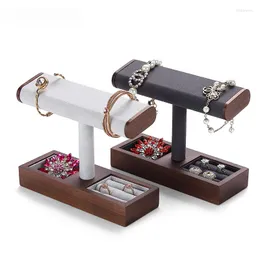 Jewelry Pouches Black Walnut Bracelet Ring Display Stand Watch Storage Props Jewellery Organizer
