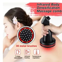 Massageador de costas microcorrente infravermelho massagem de desintoxicação corporal meridiano acupuntura eletrônica escova quente dispositivo fino promove relaxamento de sangue 230928