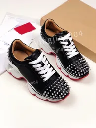 Hot top With Box red bottoms mens shoes Womens Fashion Sneakers Designer Shoes Low Black White Cut Leather Splike tripler Loafers Vintage Plate-forme Trainers yz
