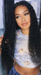 Brazilian Curly Human Hair Wig invisible HD 360 Lace Frontal Wig 13x4 water waveTransparent Lace Front Wig For Women 130%density